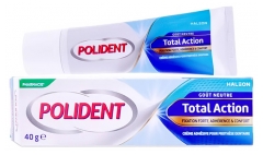 Polident Corega Total Action Cr&egrave;me Adh&eacute;sive Proth&egrave;se Dentaire Go&ucirc;t Neutre 40 g