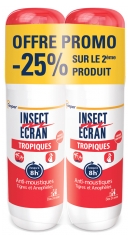Insect Ecran Anti-Moustiques Spray R&eacute;pulsif Jusqu'&agrave; 8H Peau Sp&eacute;cial Tropiques Lot de 2 x 75 ml