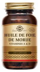 Solgar Huile de Foie de Morue Vitamines A & D 250 Capsules