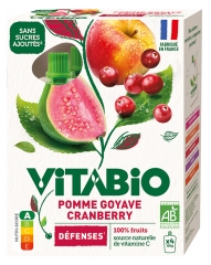 Vitabio Pomme Cranberry Goyave Bio 4 Gourdes de 100 g