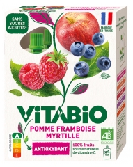 Vitabio Pomme Myrtille Framboise Bio 4 Gourdes de 100 g