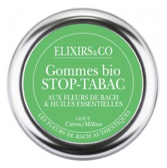 Elixirs & Co Gommes Stop Tabac Go&ucirc;t Citron M&eacute;lisse Bio 45 Grammes