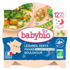 Babybio Bonne Nuit Po&ecirc;l&eacute;e de L&eacute;gumes Verts Boulghour Panais 12 Mois et + Bio 230 g