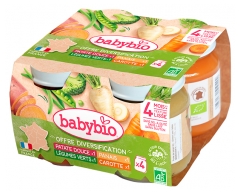 Babybio Offre Diversification Mes 1ers L&eacute;gumes d&egrave;s 4 Mois Bio 4 Pots de 130 g