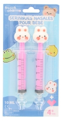 French Pharma Seringues Nasales Mod&egrave;le Lapins pour B&eacute;b&eacute;s 2 x 10 ml