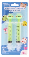 French Pharma Seringues Nasales Mod&egrave;le Grenouilles pour B&eacute;b&eacute;s 2 x 10 ml