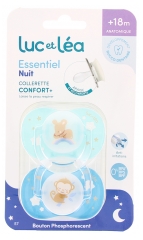 Luc et L&eacute;a Essentiel 2 Sucettes Nuit Anatomiques +18 Mois