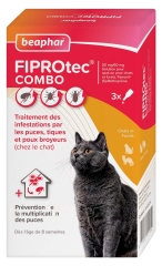 Beaphar Fiprotec Combo 50/60 mg Solution Spot-on Chats Furets 3 Unit&eacute;s