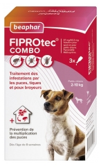 Beaphar Fiprotec Combo 67/60,3 mg Solution Spot-on Chiens 2-10 kg 3 Unit&eacute;s