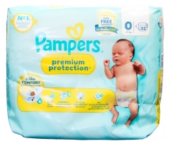Pampers Premium Protection Skin Comfort T0 22 Couches 3 kg et -