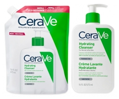 CeraVe Cr&egrave;me Lavante Hydratante 473 ML + &Eacute;co-Recharge 473 ML