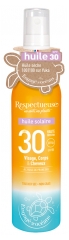 Respectueuse Huile Solaire Visage Corps Cheveux SPF30 100 ml