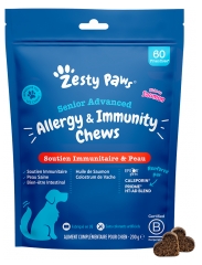 Zesty Paws Friandises pour Chien S&eacute;nior Soutien Immunitaire et Peau Saumon 200 Grammes