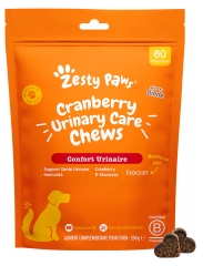 Zesty Paws Friandises pour Chien Confort Urinaire Dinde 200 Grammes