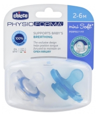 Chicco Sucette Physio Mini Soft "tout Silicone" - X2 Rose et Neutre - 2-6M