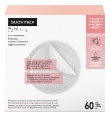 Coussinets d'Allaitement Jetables Suavinex, Lot de 60 Unit&eacute;s