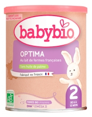 Babybio Optima 2 de 6 &agrave; 12 Mois au Lait de Vache Fran&ccedil;ais Bio 400 g