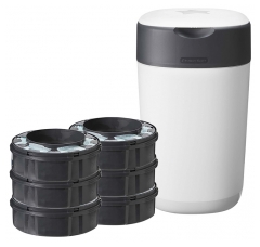 Tommee Tippee Starter Pack Twist & Click Blanc Poubelle + 6 Recharges