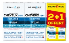 Granions Pro Keracys Cheveux 4En1 - 3 Mois Dont 1 Offert Anti-Chute + Force + Croissance + Brillance 3 X 90 Comprim&eacute;s