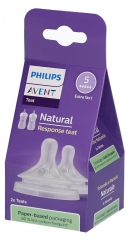 Avent Natural Response 2 T&eacute;tines Silicone D&eacute;bit 5 Tr&egrave;s Rapide