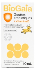 BioGaia Gouttes Probiotiques + Vitamine D d&egrave;s la Naissance 10 ml