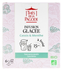 Th&eacute;s de la Pagode Infusion Glac&eacute;e Cassis et Menthe Bio 6 Sachets de 7g