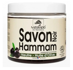 Naturado en Provence Savon Noir Hammam Huile d'Olive Bio 600 Grammes