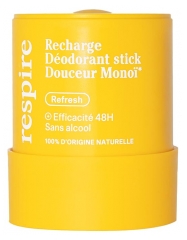 Respire D&eacute;odorant Stick Douceur Mono&iuml; Recharge Bio 50 Grammes