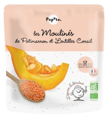 Popote Les Moulin&eacute;s Potimarron et Lentilles Corail 8 Mois et + Bio 180 g