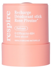 Respire D&eacute;odorant Rose Pivoine Stick Solide Efficacit&eacute; 48H Recharge 50 g
