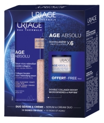 Uriage Age Absolu S&eacute;rum Micro-Redensifiant Booster Collag&egrave;ne Peaux Matures 30 ml +&Acirc;ge Absolu Cr&egrave;me Rose Redensifiante 15 ml Offert