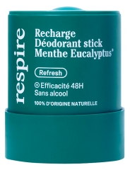Respire D&eacute;odorant Stick Menthe Eucalyptus Recharge Bio 50 Grammes