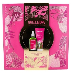 Weleda Huile Harmonisante &agrave; la Rose Musqu&eacute;e 100 ML et Love Cr&egrave;me de Douche 200 ML