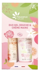 Fleurance Nature Cr&egrave;me Mains Rose Bio 30 Ml et Gel Douche Rose & Jasmin Bio 50 ML