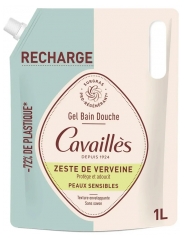 Cavaill&egrave;s Gel Bain Douche Zeste de Verveine pour Peaux Sensibles Recharge 1 Litre