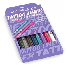 Maybelline New York Tattoo Liner EyeLiner Crayon Gel Taillable Coffret 8 x 1,3 g