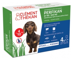 Cl&eacute;ment Th&eacute;kan Ti-Puces Anti-Tiques Chien 4-10Kg 4 Pipettes