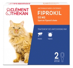 Cl&eacute;ment Th&eacute;kan Fiprokil 50 mg Chat 2 Unit&eacute;s