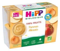 Hipp Pommes Abricots Coupelles 4 X 100 g D&egrave;s 4/6 Mois