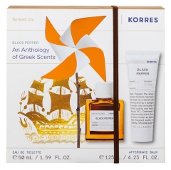 Korres Eau de Toilette Black Pepper Vaporisateur 50 ml + Baume Apr&egrave;s Rasage Black Pepper Tube 125 ml