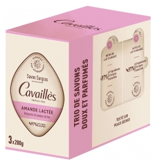 Cavaill&egrave;s Savon Surgras Amande Lact&eacute;e Peaux S&egrave;ches 3 x 200 gr