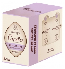 Cavaill&egrave;s Savon Surgras D&eacute;lice de Figue Peaux S&egrave;ches 3 x 200 gr