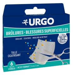 Urgo Br&ucirc;lures & Blessures Superficielles Bo&icirc;te de 6 Tulles St&eacute;riles