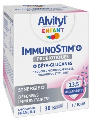 Alvityl Enfant ImmunoStim+ Probiotiques Saveur Fraise 30 Sachets