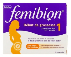 Femibion D&eacute;but de Grossesse 1 Jusqu'&agrave; la 12&egrave;me Semaine 56 Comprim&eacute;s