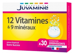 Juvamine 12 Vitamines + 9 Min&eacute;raux 30 Comprim&eacute;s Effervescents