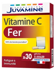 Juvamine Fer + Vitamine C Fatigue 30 G&eacute;lules