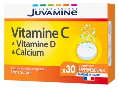 Juvamine Vitamine C + D + Calcium 30 Comprim&eacute;s Effervescents