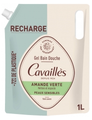 Cavaill&egrave;s Gel Bain et Douche Amande Verte Peaux Sensibles &Eacute;co-Recharge 1 L