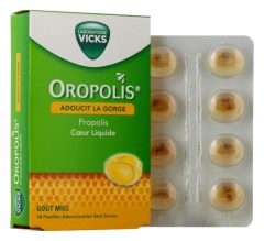Vicks Oropolis Coeur Liquide Miel 16 Unit&eacute;s Adoucissantes